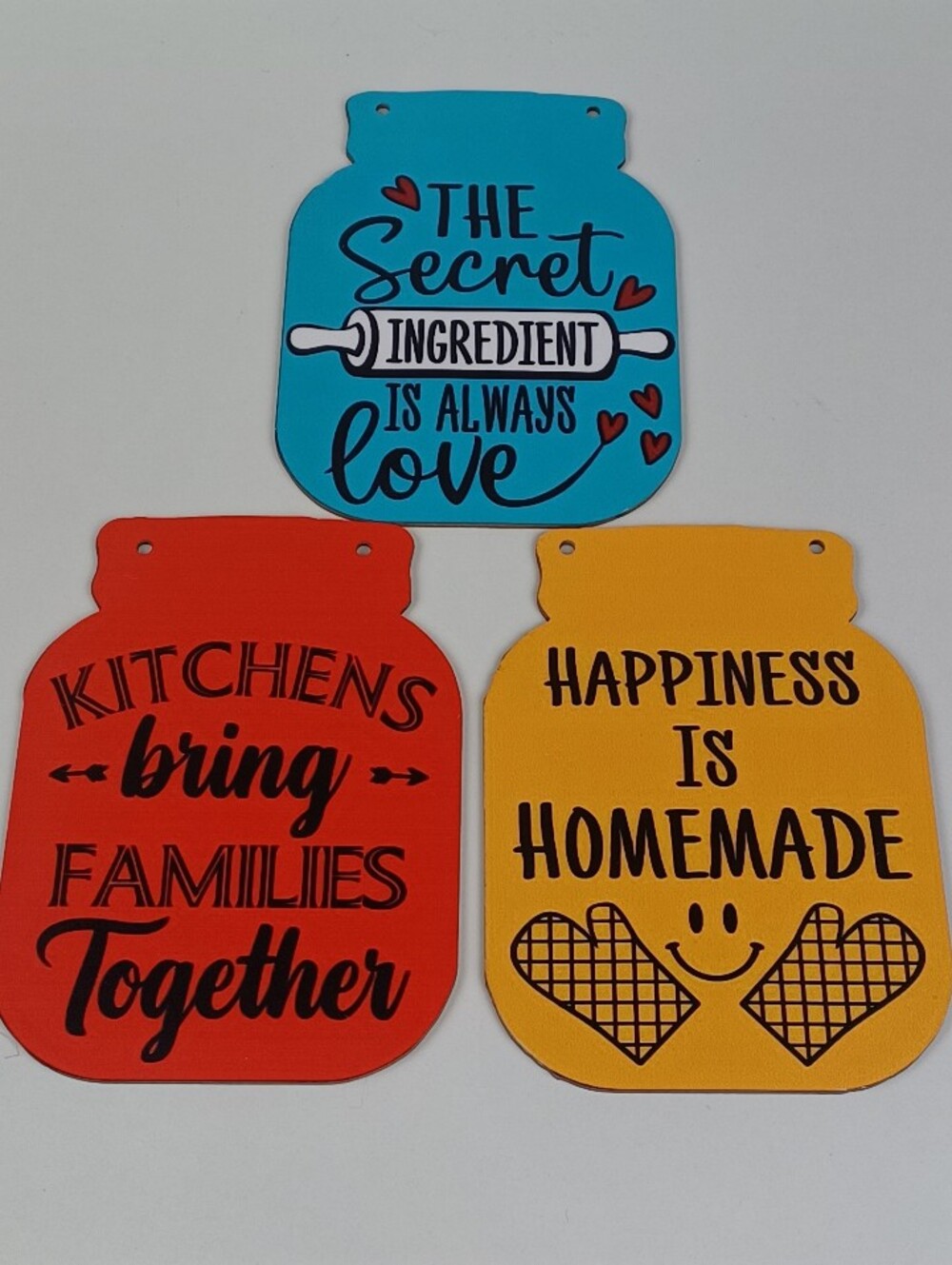 3PC Rustic Wood Wall Plaque Set | Vintage  Family Quotes  Kitchen Door Sign Gift
